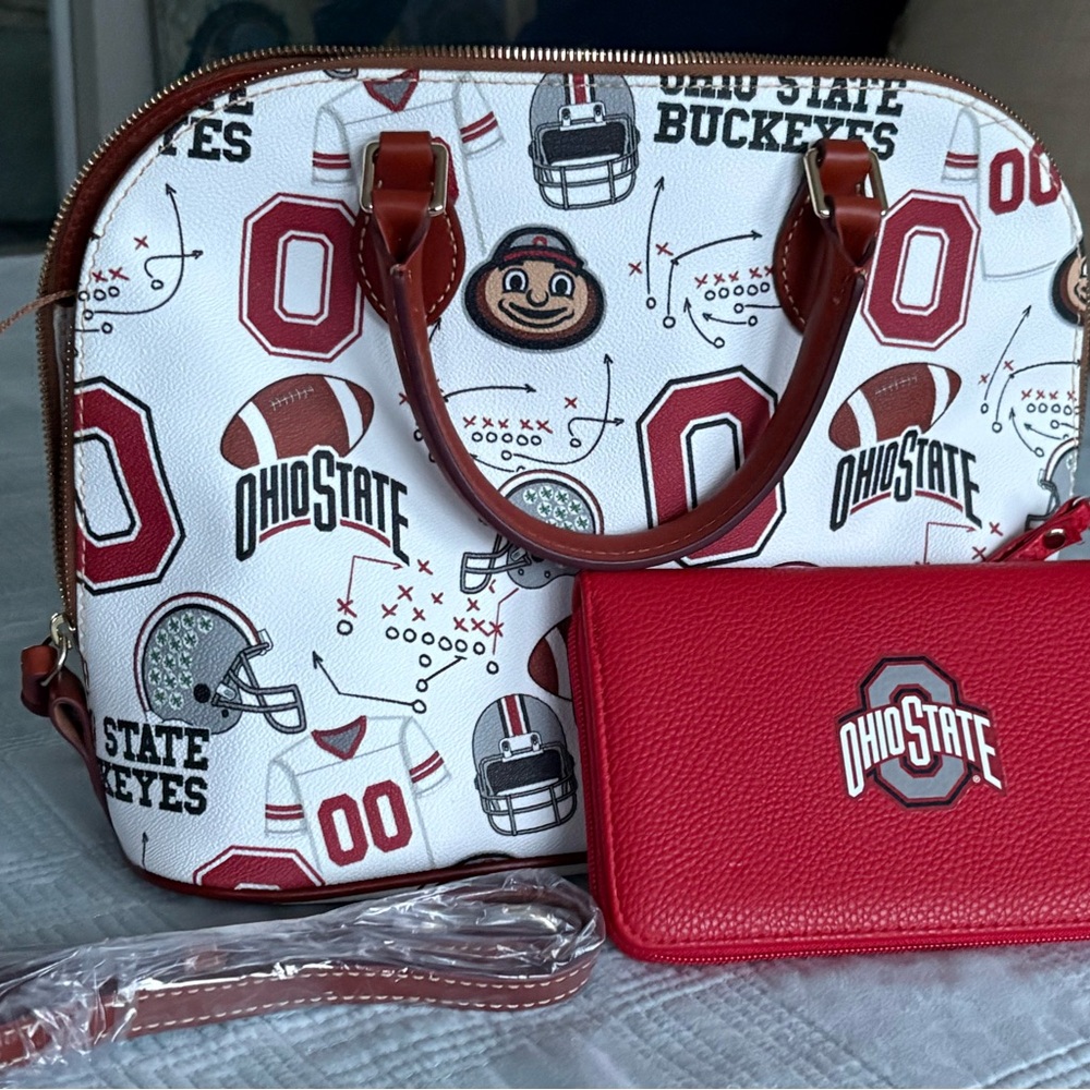 Dooney & Bourke Ohio State Satchel and Wallet Set - Red and White